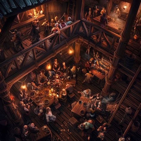 4 Floor Tavern Dungeons And Dragons Tavern Underground Tavern Dnd