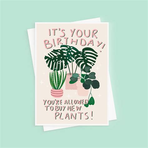 Birthday Card For Plant Lover By Sweetlove Press Birthday Cards