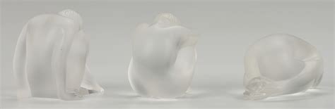 Lot Lalique Nude Figures Parakeets Bagatelle Vase Case Auctions