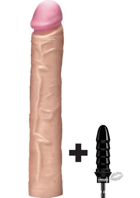 Drilldo Dildo Vac U Lock Compatible Drilldo Bit Dong Skin 12 Inch