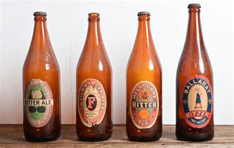 Beer Bottles Four Vintage Long Neck Beer Bottle With Labels