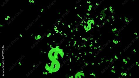 Dollar Sign Symbol Particles Background Zooming In And Zoom Out Video