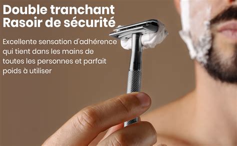 ASIPRO Rasoir de Sécurité Homme et Femme avec 10 Lames Rasoir Sécurité