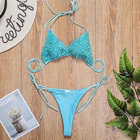 Secuos Costumi Da Bagno Donne Bikini Sexy Lusso Perla Mini Bikini Donna Donna Due Pezzi Bikini