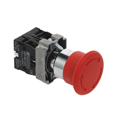 22mm XB2 545 Emergency Stop Button Switch NO NC 10A 415V Red Mushroom