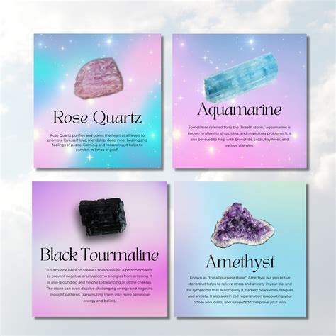 Editable Crystal Meaning Cards Printable Gemstone Cards Healing Stone Cards Digital Download