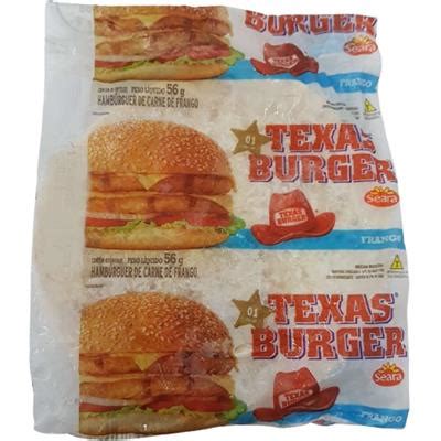 Hamb Rguer Carne De Frango Texas Burger Seara G Supermercados Irm Os