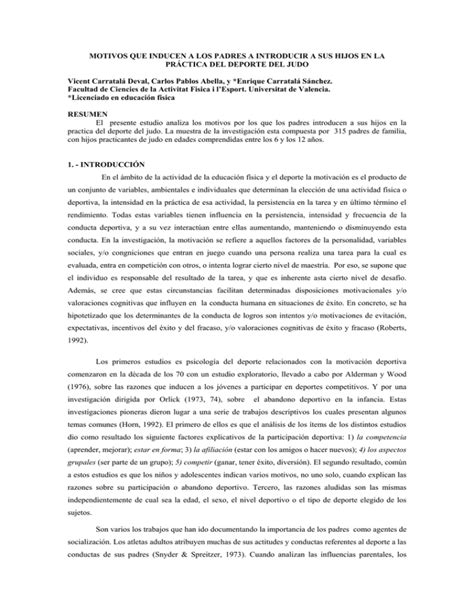 Motivos Que Inducen A Los Padres A Introducir A Sus Hijos En La Pr