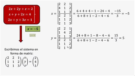 Sistema De Ecuaciones 3x3 Regla De Cramer Youtube