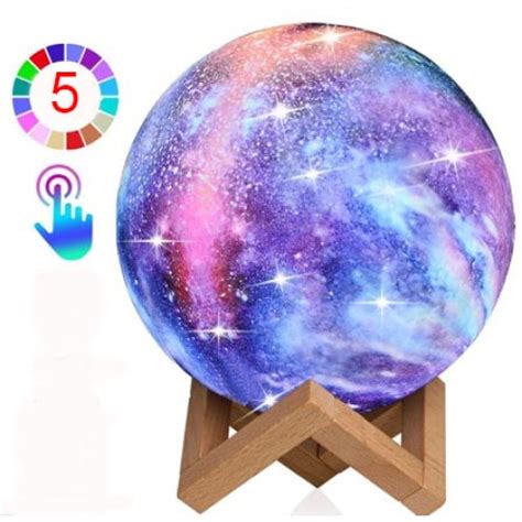 Lampa Luna Multicolora 26cm 5 Culori Diferite Lumina De Veghe Cu