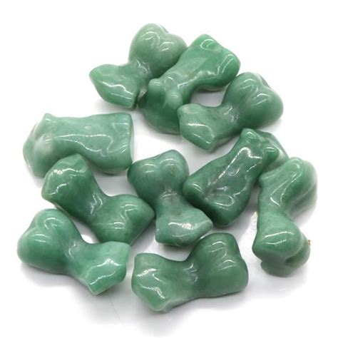 PIERRE VENDUE SEULE Green Aventurine 5PCS Statue Moderne En Cristaux