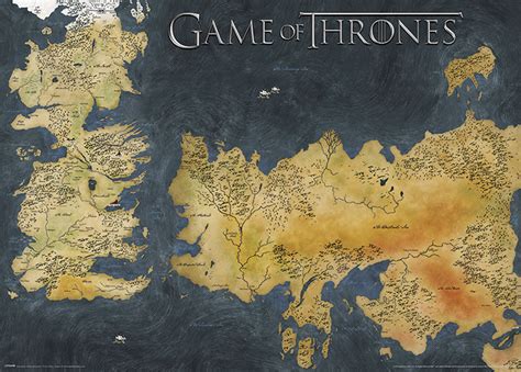 Poster Game Of Thrones Harta Westeros