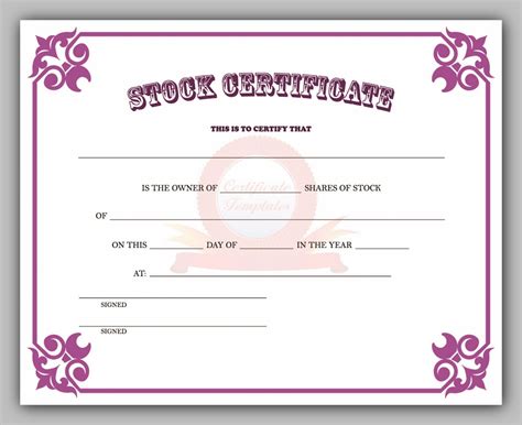 43 Free Share Certificate Template Redlinesp With Template For Share