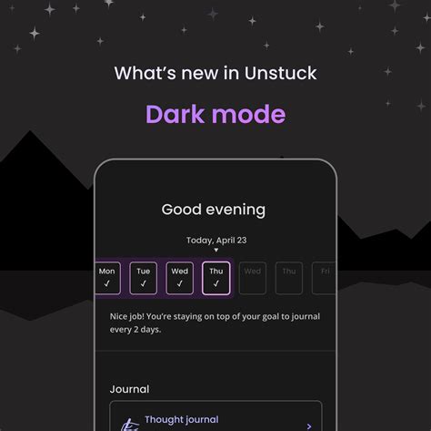 Feature release: dark mode : r/becomeunstuck