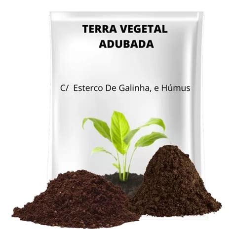 Terra Vegetal Adubada Orgânica Para Hortas 5 Kg MercadoLivre