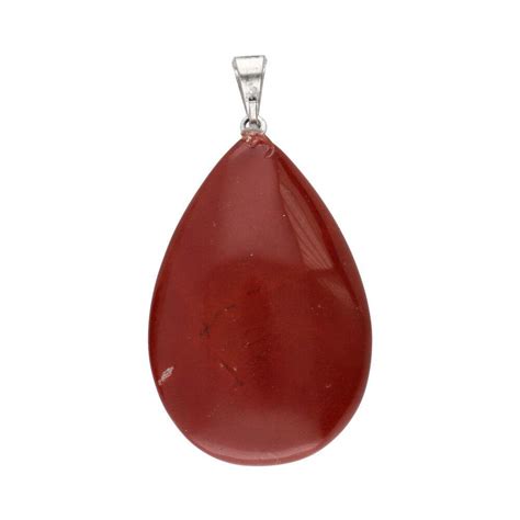 Pendentif Goutte En Jaspe Rouge