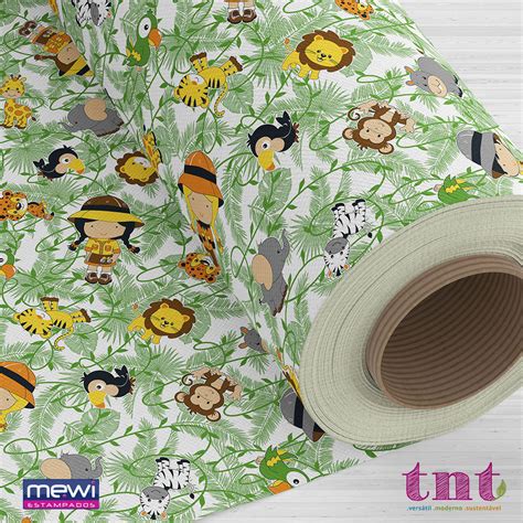 Tecido Estampado TNT Mewi Selva C 50 Metros Papelaria Criativa