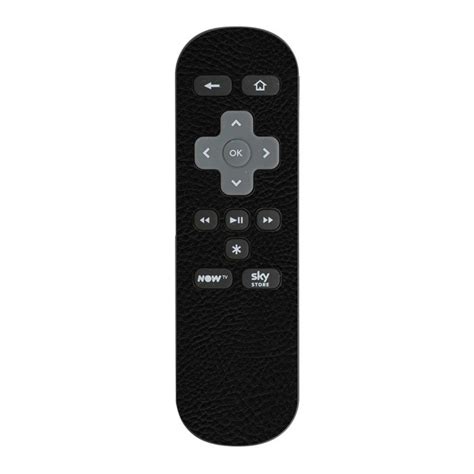 Black Leather Textured Sticker For Sky Now Tv Remote Controller