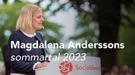 LIVE Magdalena Anderssons sommartal i Olofström 2023 YouTube