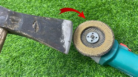 Ax Sharpening Method In 5 Minutes Great Idea With Sandpaper Discs