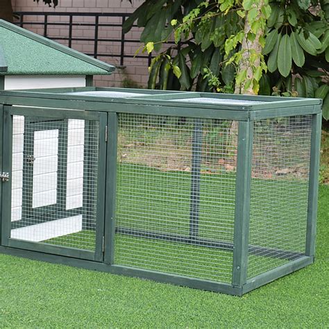 Pawhut Wooden Chicken Coop Hen House Poultry Cage With Weatherproof