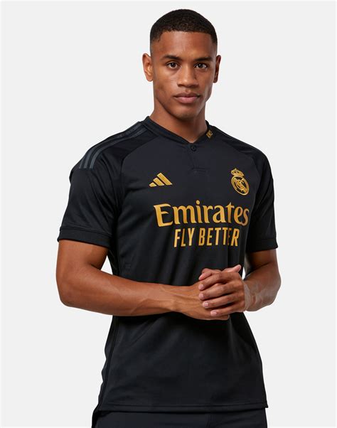 Adidas Adults Real Madrid 23 24 Third Jersey Black Life Style Sports IE