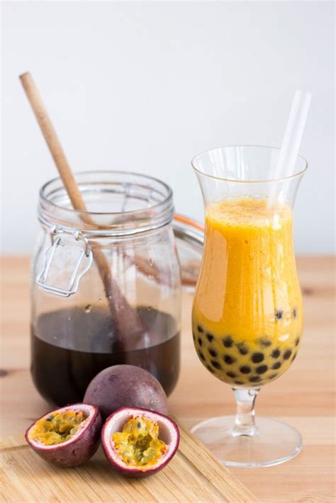 Passionfruit Mango Bubble Tea Bubble Tea Recipe Food Bubble Tea