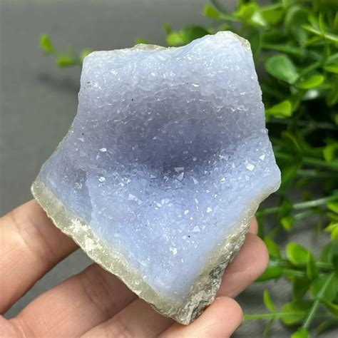 Geoda De Gata De Encaje Azul Natural Cristal De Piedra Cruda Aura