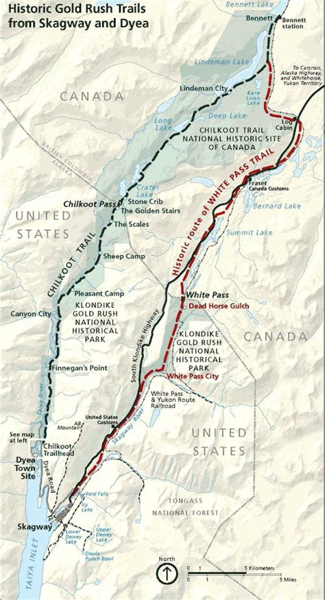 Map of Klondike Gold Rush, Canadian History