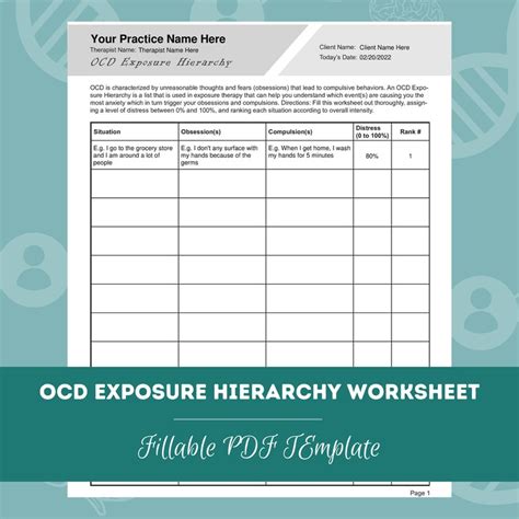 OCD Worksheets Bundle Editable Fillable PDF Template For Etsy