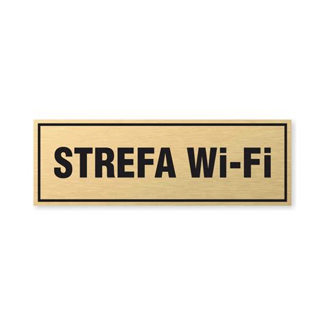 Tabliczka STREFA WI FI złoto szczotkowane DAVART PL Druk