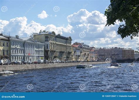 View Of The Fontanka River Embankment In St Petersburg Editorial