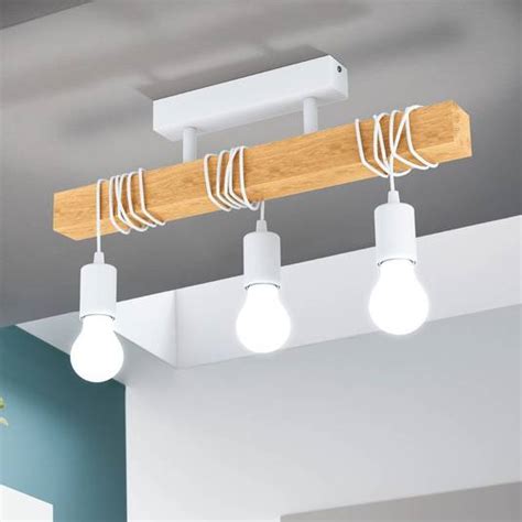 Plafoniera Townshend Di Legno Luci Bianco Lampade It