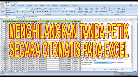 CARA MENGHILANGKAN TANDA PETIK PADA EXCEL SEKALIGUS YouTube