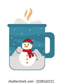 Snowman Mug Hot Cocoa Stock Vector Royalty Free 2228162211 Shutterstock