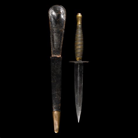 Bid Now British Fairbairn Sykes Beaded And Ringed Commando Dagger In