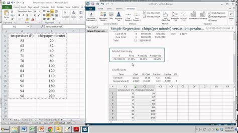 Correlation And Regression With Minitab Express Youtube