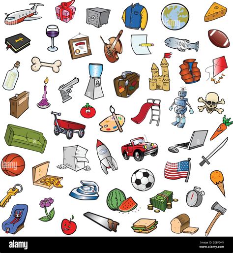 Cartoon Vector Illustration Of A Random Collection I Stock Vector Image