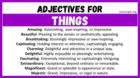 20 Best Adjectives For Things Words To Describe A Things Engdic