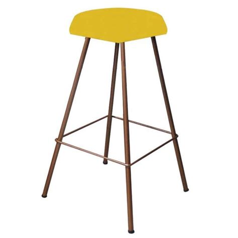 Banqueta Alta Lari Eiffel Suede Amarelo Leroy Merlin