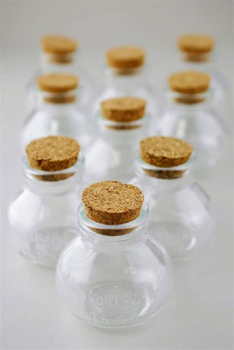 Small Glass Bottles with Cork 2.75in (Pack of 10)