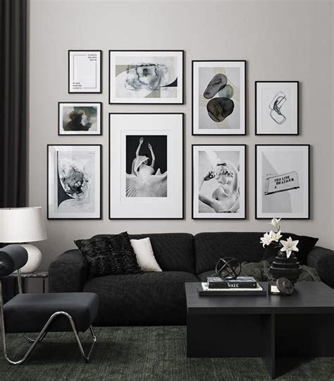 Black and white decor ideas | Gallery walls | Living room inspiration ...