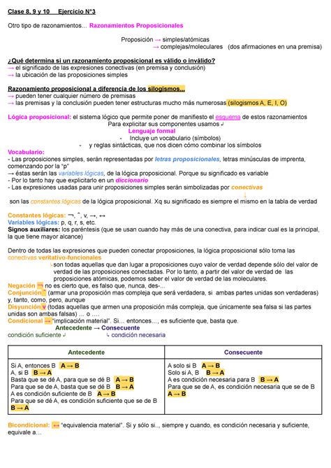 Lógica Proposicional 2 Clase 8 9 y 10 Ejercicio N Otro tipo de