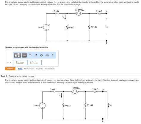 Solved The Circuit You Should Use To Find The Open Circuit Chegg