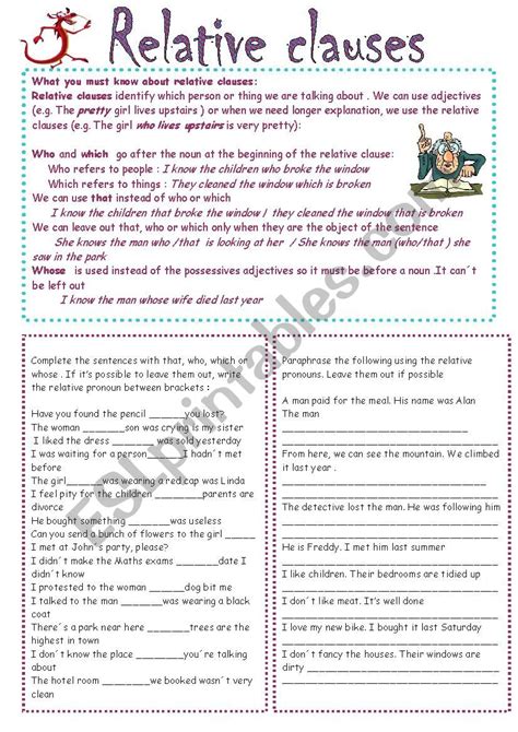 Relative Clauses ESL Worksheet By Florimago