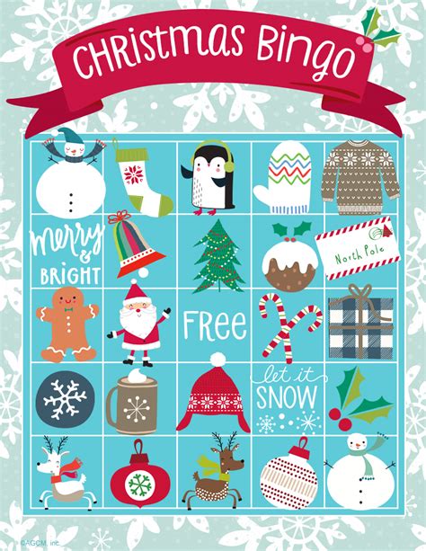 Christmas Bingo Cards Template Printable