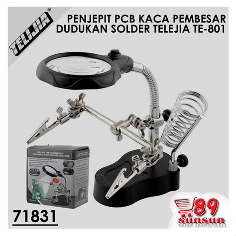 Jual Penjepit Pcb Kaca Pembesar Dudukan Solder Telejia Te Original