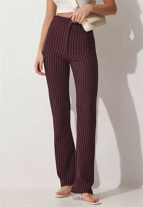 Jual Happiness Istanbul High Waist Striped Trousers Original 2024