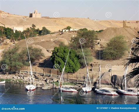 nile stock image image  middle boat africa