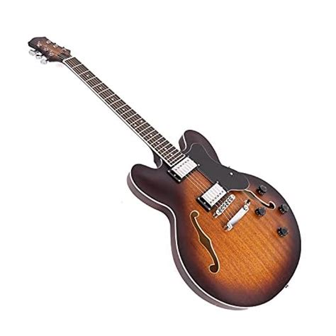 EART Guitare électrique semi creuse 6 cordes Style 335 Col en